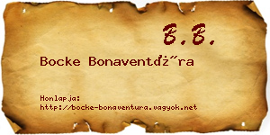 Bocke Bonaventúra névjegykártya